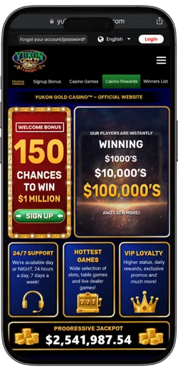 Yukon Gold Casino Rewards Tab
