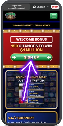yukon gold casino sign up button
