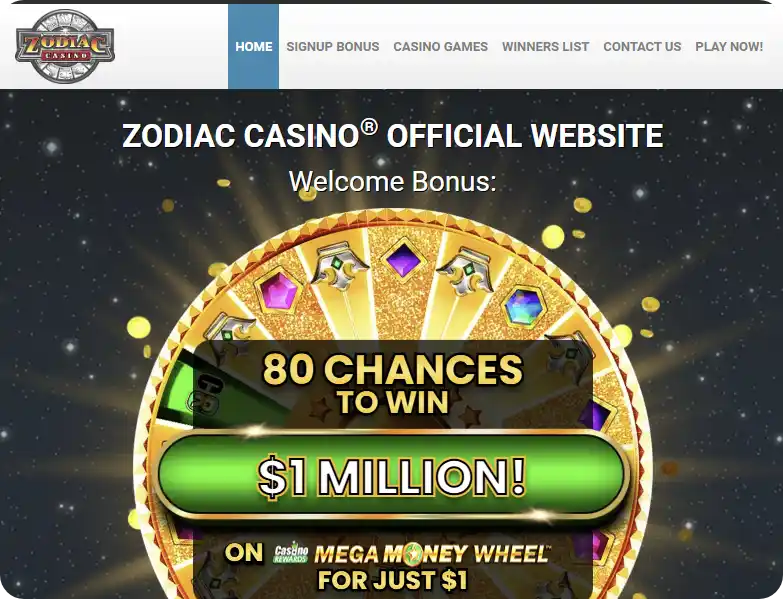 zodiac casino main page